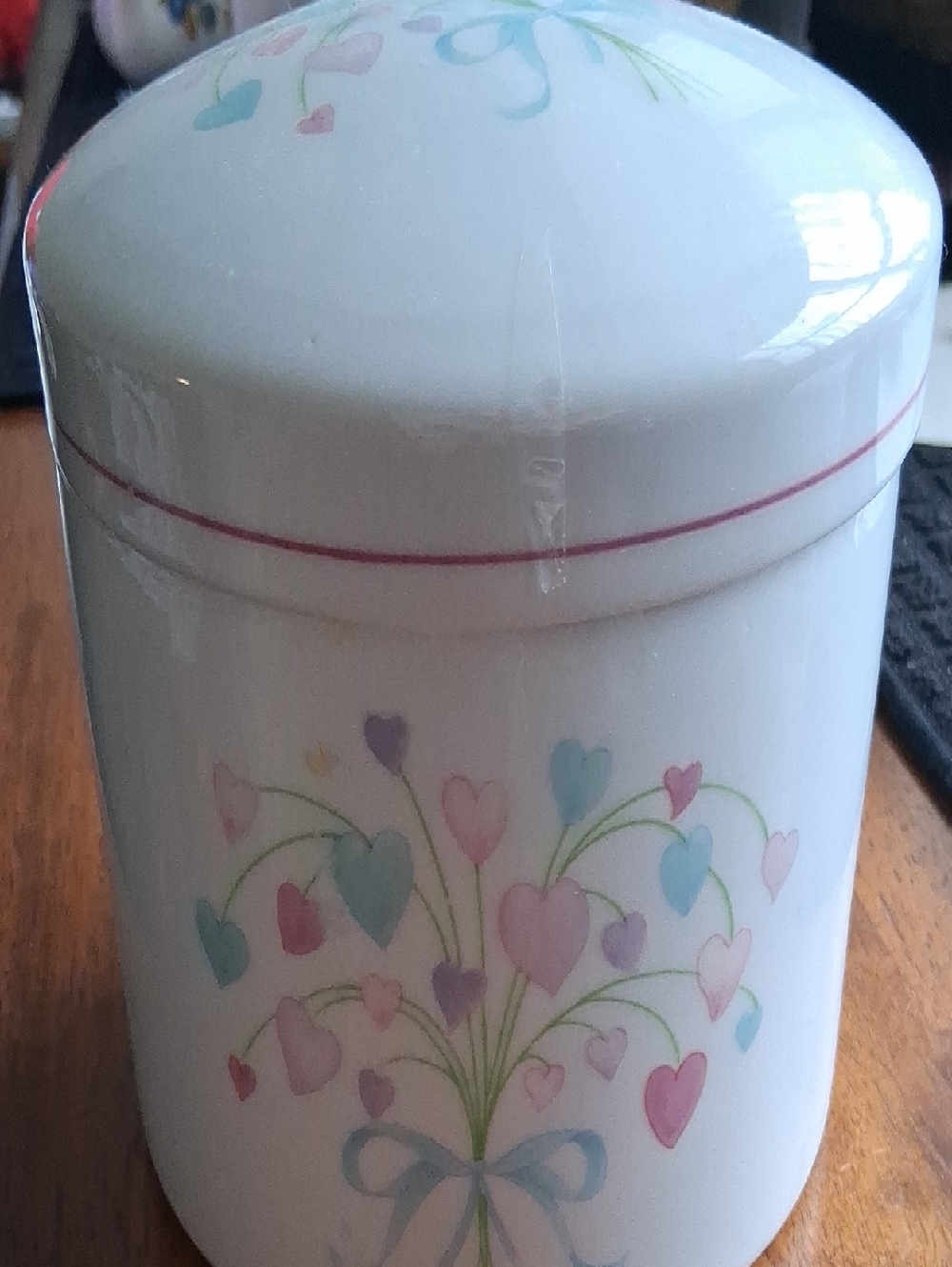Ceramic Heart Bouquet Canister - Pastel Multi